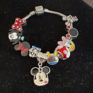 Disney Mickey Mouse Charm Bracelet - Red, Black, Silver, Yellow